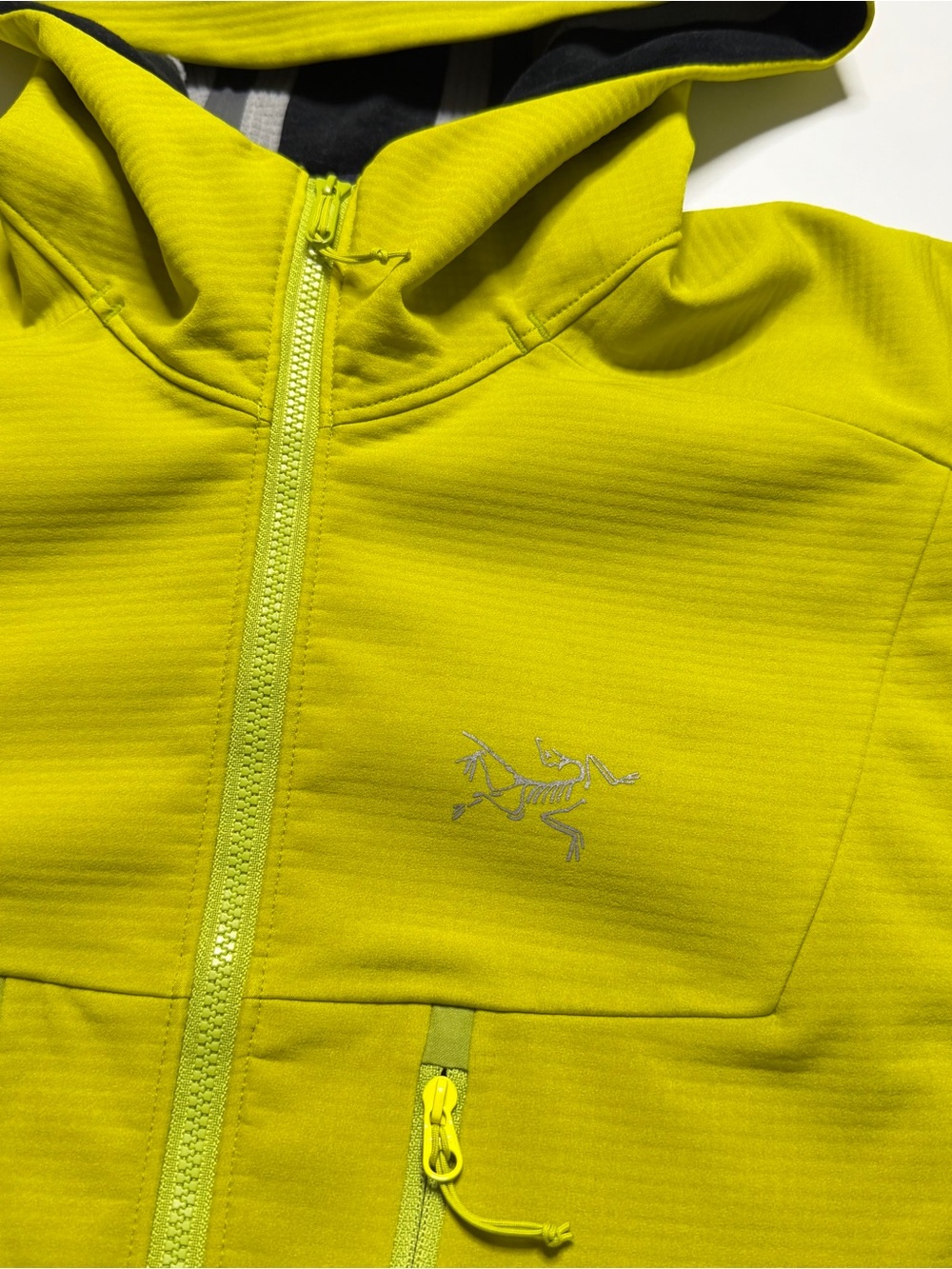 Arcteryx Acto MX Softshell Full Zip Hooded Jacket Womens Large Volt Lime Green - Picture 4 of 13